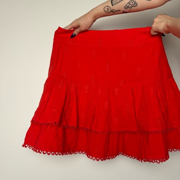 FARM RIO Ruffle Embellishment Mini Skirt Medium - Picture 2 of 6